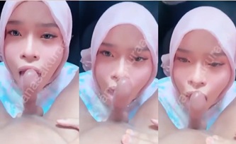 Cewek Jilbab Nyepong Pacar Muncrat Dimuka